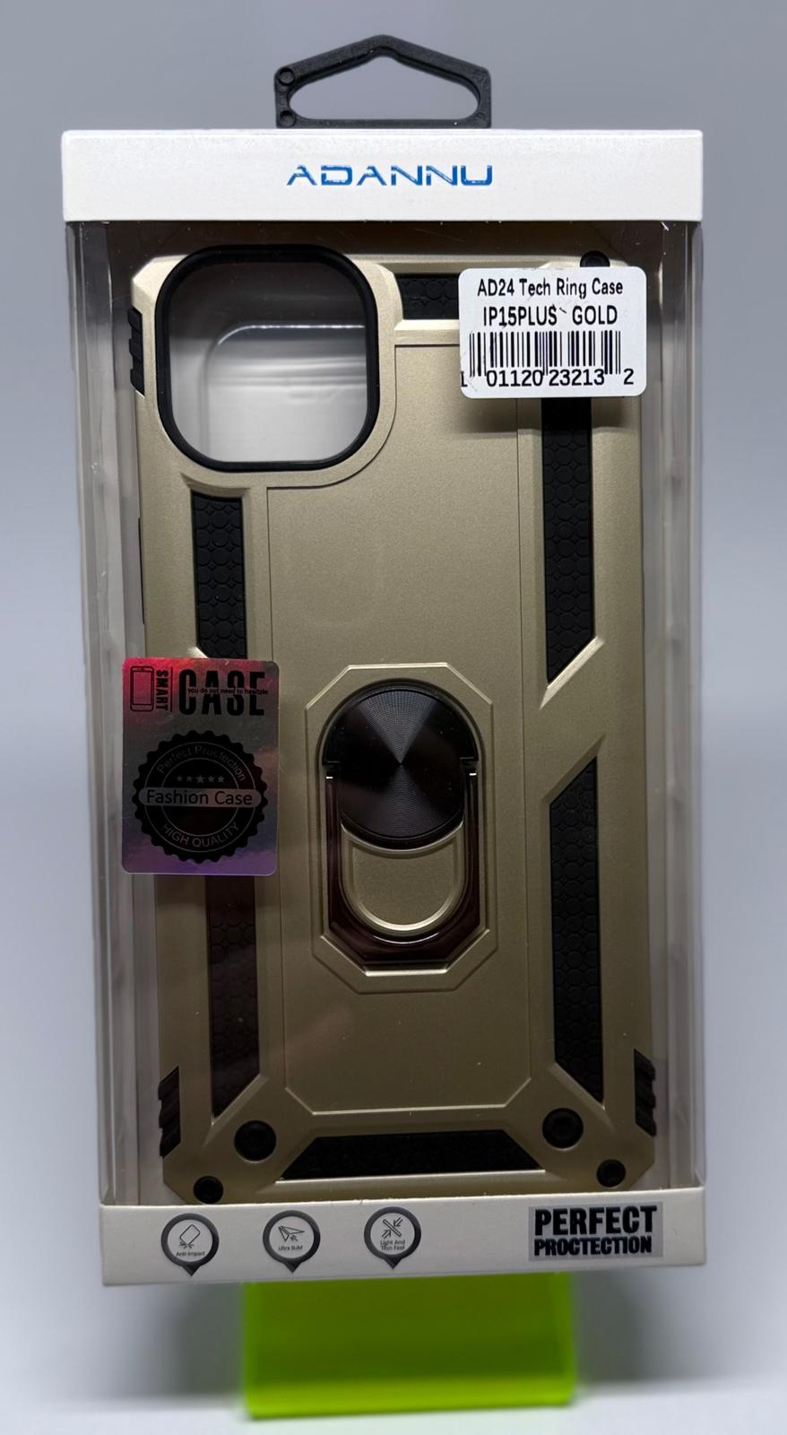 ADANNU TECH RING CASE FOR IPHONE 15 PLUS GOLD