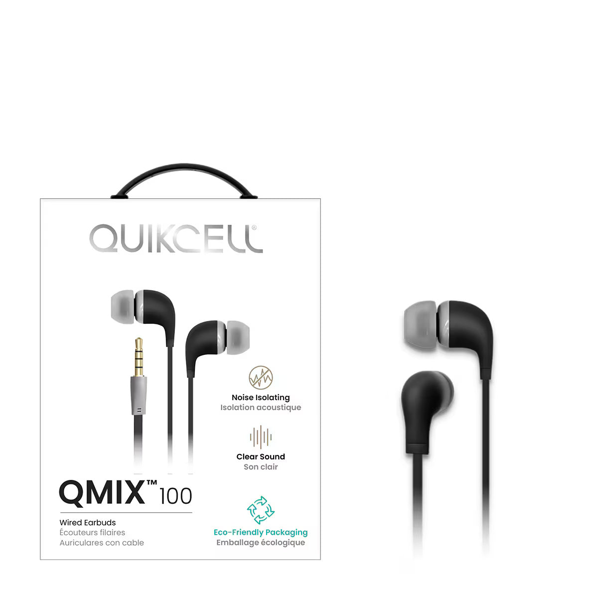 Quikcell QMIX 100 Stereo Earbuds Black