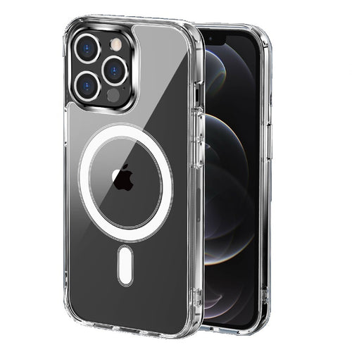 iPhone 12 & iPhone 12 Pro Thick Transparent (Magnetic Circle) Shockproof Hybrid - Clear