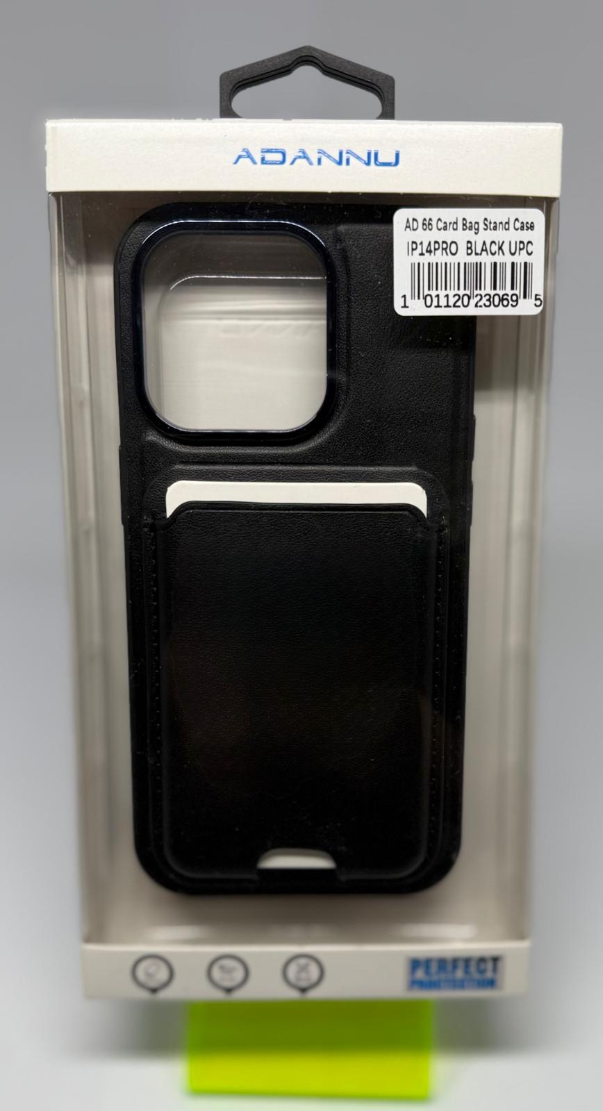 AD66 CARD STAND CASE FOR IPHONE 14 PRO BLACK