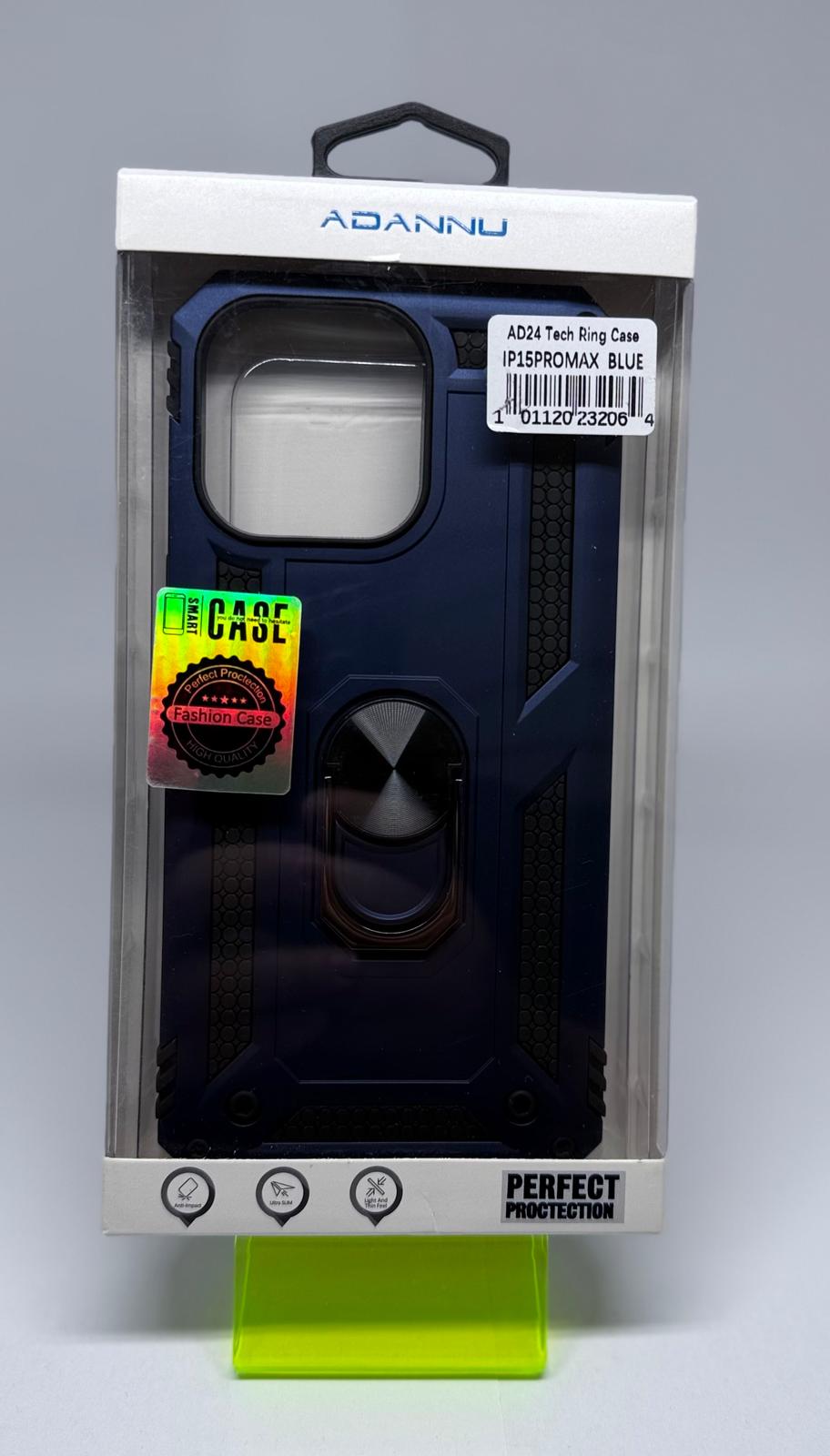 AD24 TECH RING CASE FOR IPHONE 15 PRO MAX BLUE