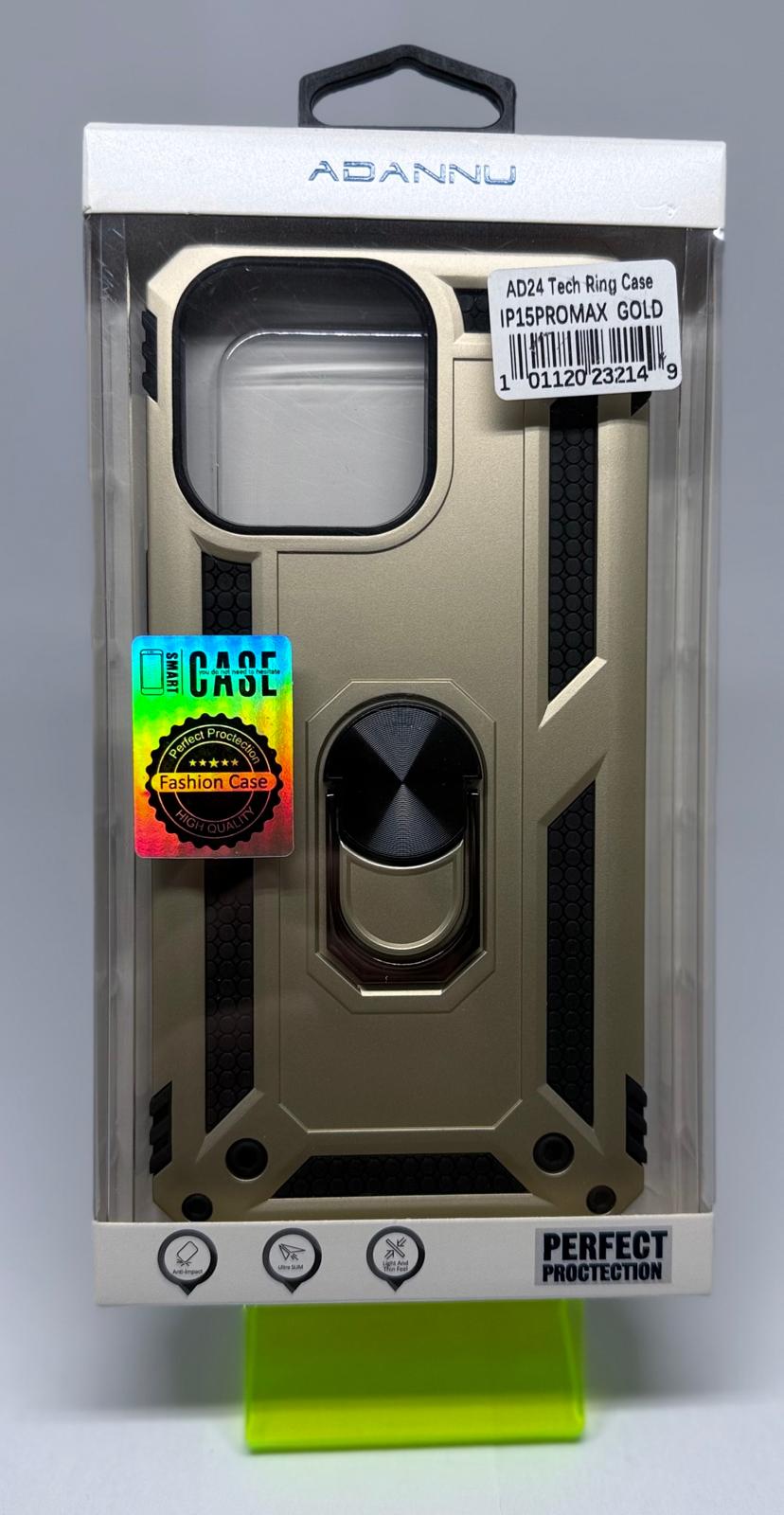AD24 TECH RING CASE FOR IPHONE 15 PRO MAX - GOLD