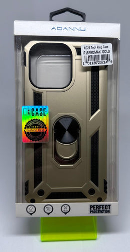 AD24 TECH RING CASE FOR IPHONE 15 PRO MAX - GOLD