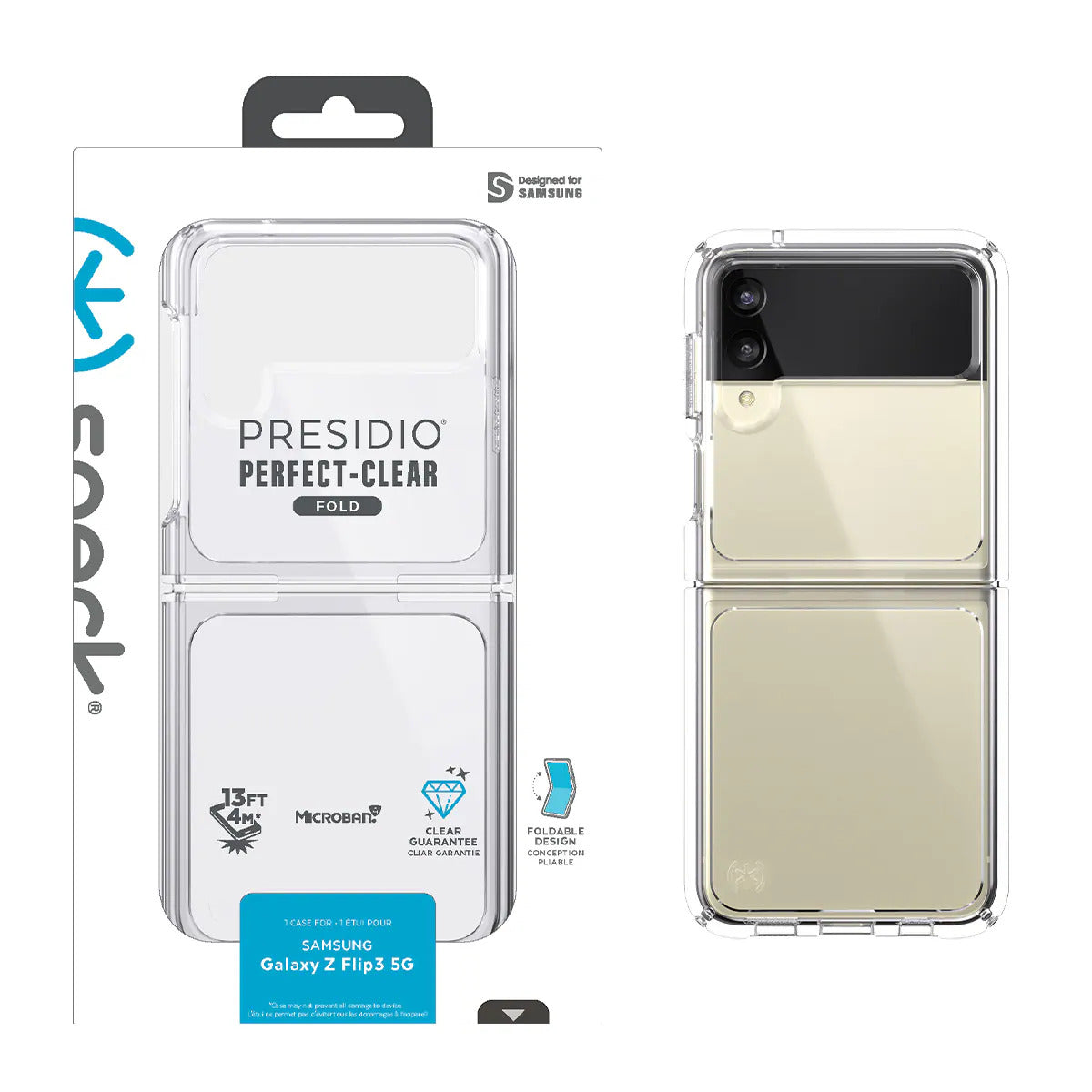 Speck Samsung Galaxy Z Flip 3 5G PRESIDIO PERFECT-CLEAR Case Clear