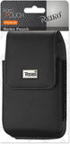 Reiko Leather Vertical Pouch With Metal Logo In Black