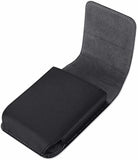 Reiko Leather Vertical Pouch With Metal Logo In Black