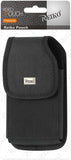 Reiko Vertical Heavy Duty Rugged Phone Pouch with Metal Logo and Velcro for Samsung Galaxy S6 Case - Black