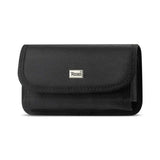 REIKO Horizontal Pouch with Card Holder and Velcro Closure for Mobile Phone - Black