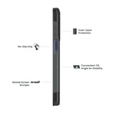 Quikcell Moto G Stylus 5G (2022) ADVOCATE Dual-layer Kickstand Case Steel Black