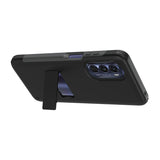 Quikcell Moto G Stylus 5G (2022) ADVOCATE Dual-layer Kickstand Case Steel Black