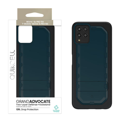 Quikcell T-Mobile REVVL 6 Pro 5G, T-Mobile REVVL 6x PRO 5G GRAND ADVOCATE Dual-layer Kickstand Case Navy Blue