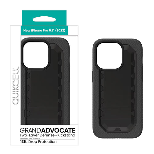 Quikcell Apple iPhone 14 Pro GRAND ADVOCATE Dual-layer Kickstand Case Armor Black