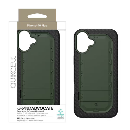 Quikcell Apple iPhone 16 Plus GRAND ADVOCATE Dual-layer Kickstand Case Army Green