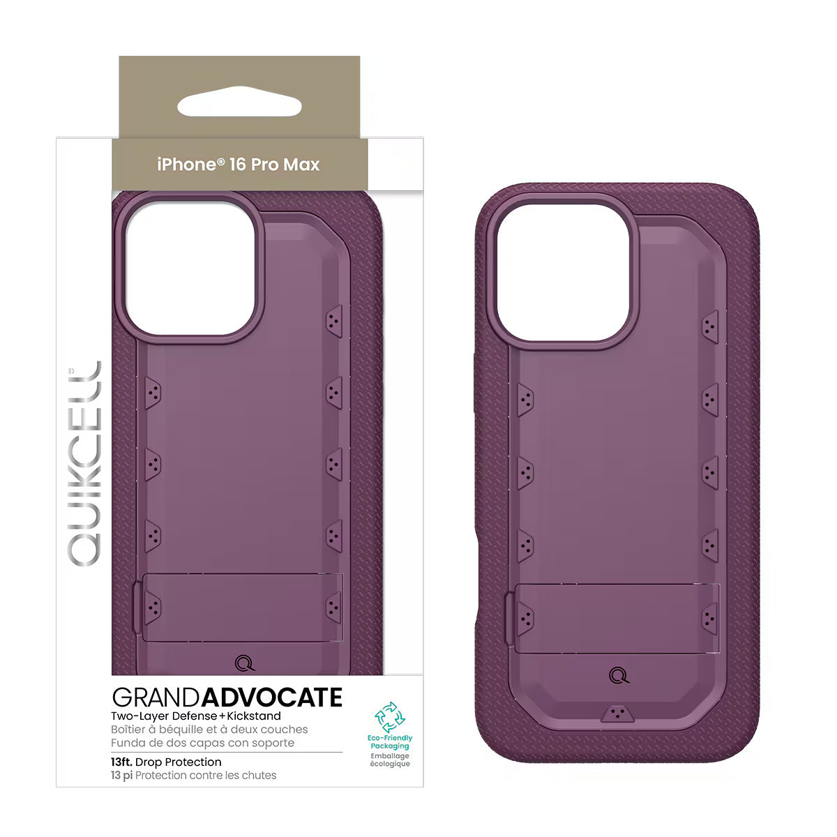 Quikcell Apple iPhone 16 Pro Max GRAND ADVOCATE Dual-layer Kickstand Case Royal Purple