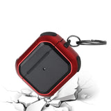 AirPods 1/2 Premium Rugged ShockProof Hybrid With Metal Hook Case Cover- Black+Red