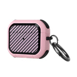 AirPods 3 Carbon Fiber Design Hybrid With Metal Hook Case Cover - Light Pink