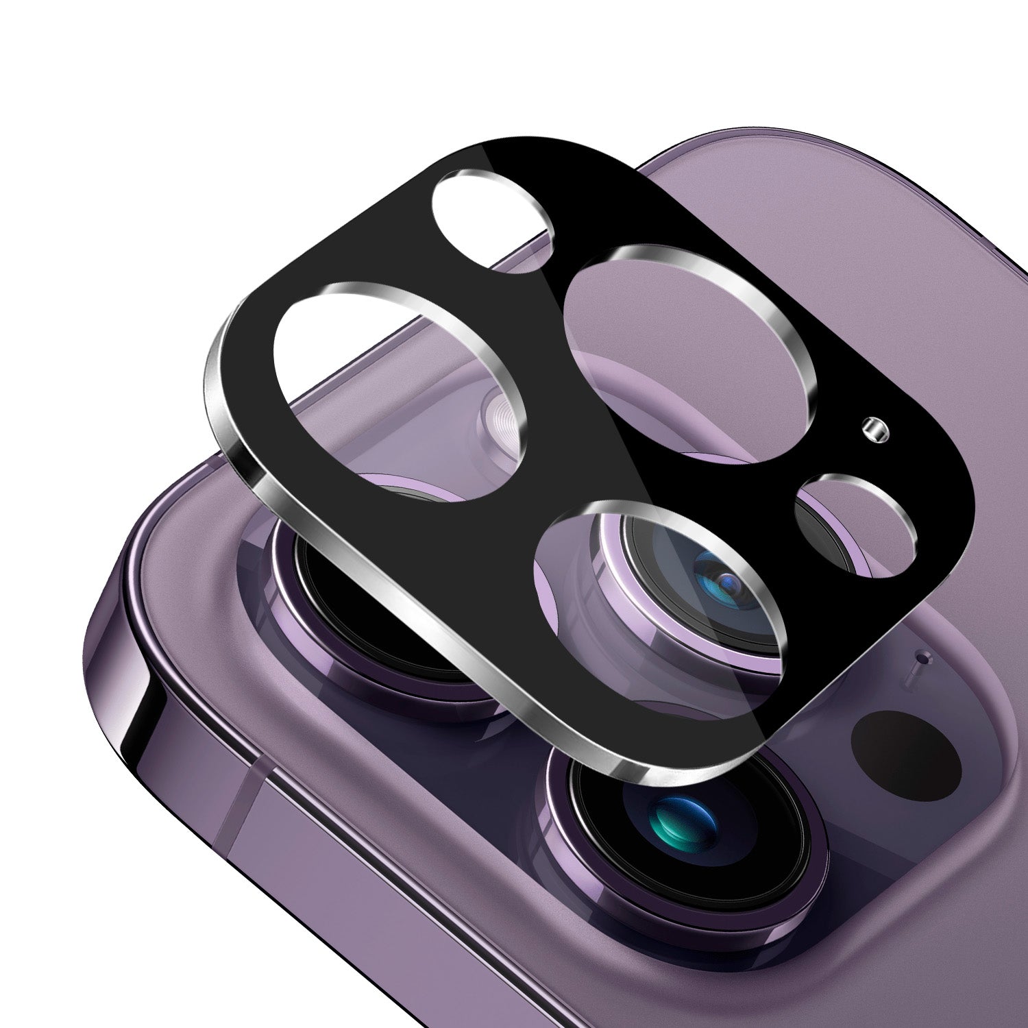 Apple iPhone 14 PRO MAX 6.7" Camera Lens Colored Edge Tempered(2.5D) - Black