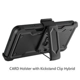 iPhone SE 3 (2022) SE/8/7 CARD Holster with Kickstand Clip Hybrid Case Cover - Black