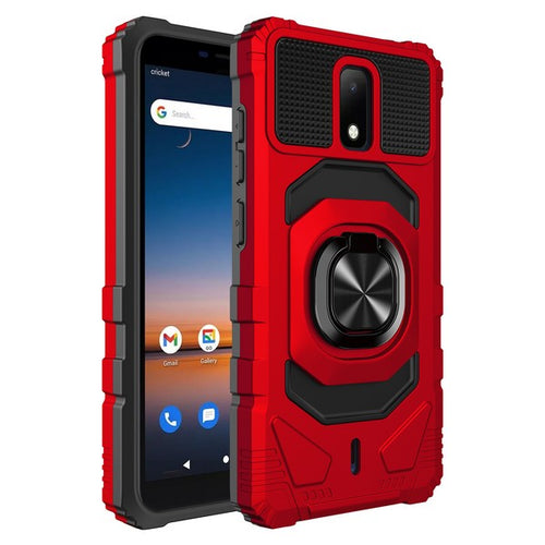 CRICKET DEBUT 4G AT&T Calypso 2 Magnetic W/ Ringstand Cases Red