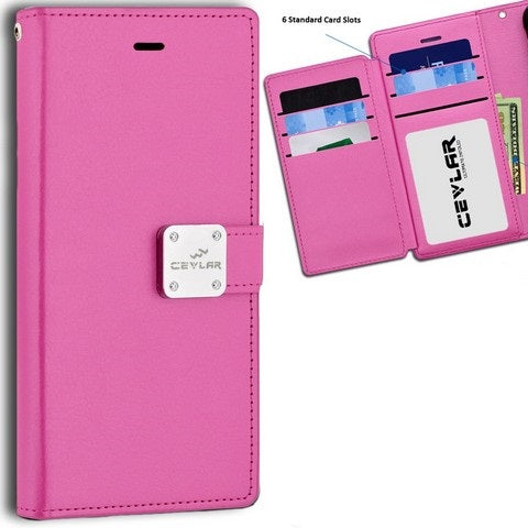 SAMSUNG S22 PLUS  luxurious synthetic PU leather 6 Card Slots Infolio, Pink