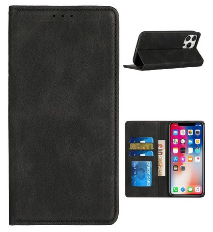MOTOROLA G 5G 2025 Premium Vegan Leather Magnetic Closure Wallet Black