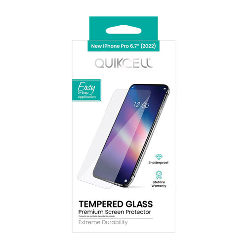 Quikcell Apple iPhone 14 Pro Max TEMPERED GLASS Screen Protector Clear