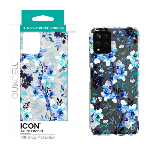 Quikcell T-Mobile REVVL 6 Pro 5G, T-Mobile REVVL 6x PRO 5G ICON Fashion Case Azure Orchid