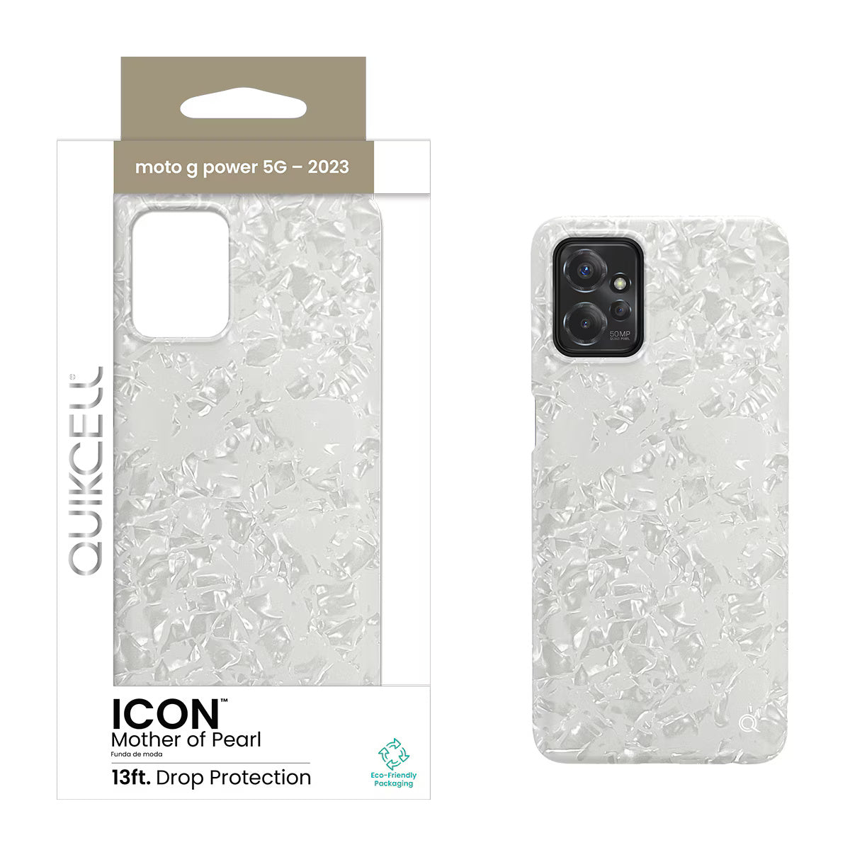 Quikcell Moto G Power 5G (2023) ICON Fashion Case Mother of Pearl