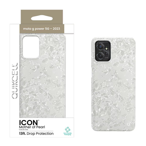 Quikcell Moto G Power 5G (2023) ICON Fashion Case Mother of Pearl
