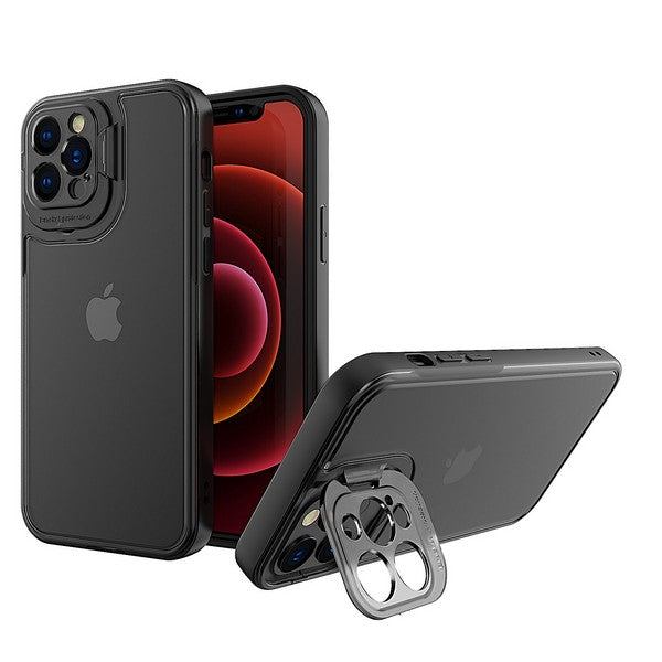 Iphone 13 pro max 6.7 Premium Case w/ Camera Cover Stand Black