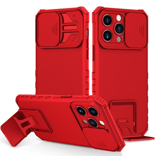 Iphone 14 Pro Max 6.7 2022 Vertical Kickstand case w/ camera cover Red