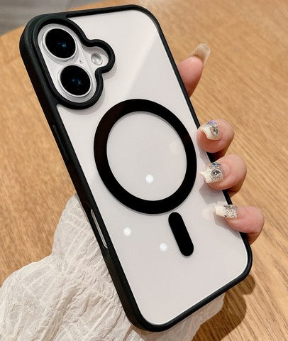 iPhone 17 Air Hybrid Clear Case w/ Magnetic Ring Black Edge