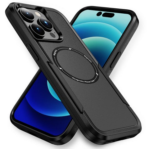 Iphone 16 Pro Max 6.9 Hybrid Dual Layer Case w/Magnetic Ring Black