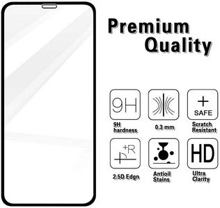 Iphone 13 pro max 6.7 Full Glue Screen Protector, Black Edge