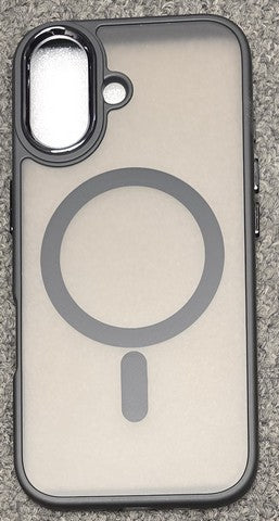 Iphone 16 6.1 Translucent Case w/ Magnetic Ring Black