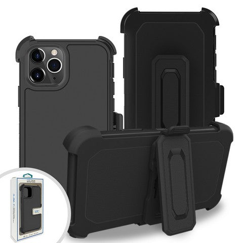 Apple Iphone 11 Pro (5.8") 2019 Premium Hybrid Triple Combo Holster, Black