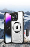 amsung S23 Ultra (Magnetic Circle) CD Pattern Transparent Rugged Hybrid - Black