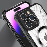 Samsung S23 [Magnetic Circle] CD Pattern Transparent Rugged Hybrid - Black