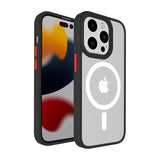iPhone 14 PRO MAX 6.7" Core [Magnetic Circle] Colorful Buttons Thick 2mm Hybrid - Black