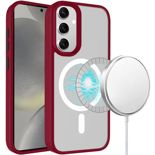 Samsung Galaxy S24 Ultra Core [Magnetic Circle] Core [Magnetic Circle] Colorful Buttons Thick 2mm Hybrid - Red