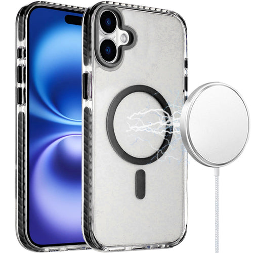 iPhone 17 Transparent Matching Color Magnetic Ring Hybrid - Black