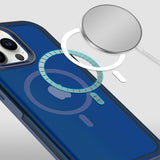 iPhone 14 PRO MAX 6.7" Rich [Magnetic Circle] Glossy Oil Shockproof Hybrid Premium Hybrid - Dark Blue