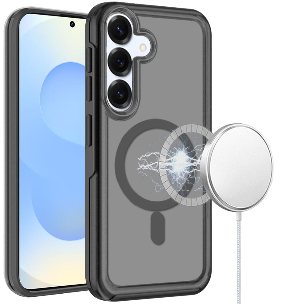 Samsung S25/S24 Glossy Oil Premium Hybrid Case Cover - Black