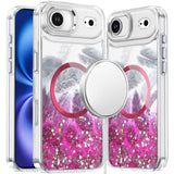 iPhone 17 Air Epoxy Glitter Shimmer [Magnetic Circle] Hybrid Case - Hot Pink