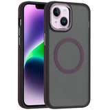 iPhone 13/14 Royal Magnetic Ring Skin-Touch HQ Metal Buttons/Camera Lip Hybrid - Purple