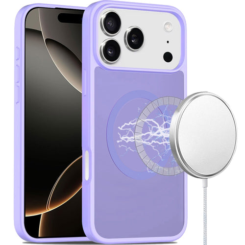 iPhone 17 Pro Max [Magnetic Circle] Smooth Safe Matte Feel Hybrid Case - Light Purple