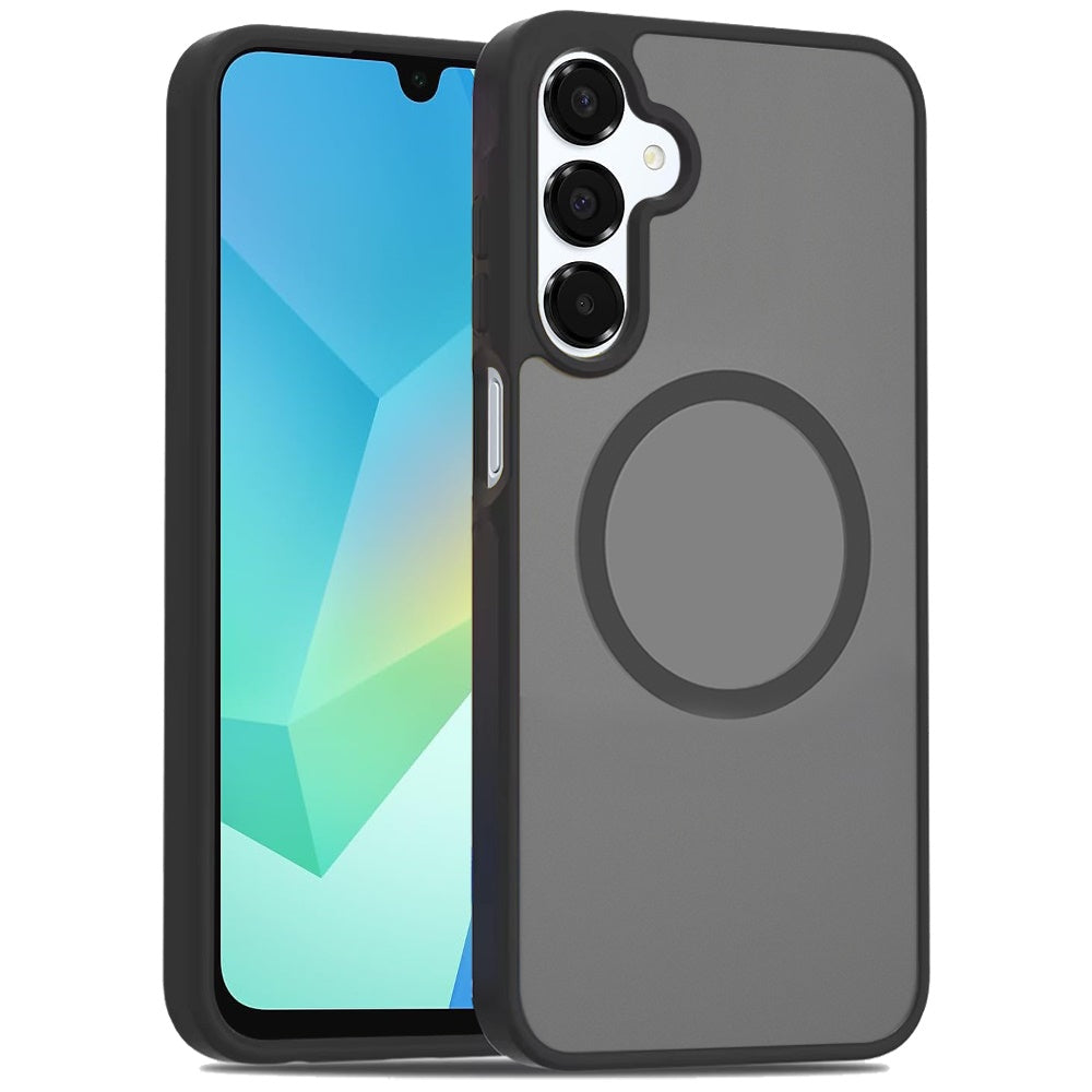 Samsung A16 5G [Magnetic Circle] Smooth Safe Matte Feel Hybrid Case - Black