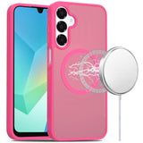 Samsung A16 5G [Magnetic Circle] Smooth Safe Matte Feel Hybrid Case - Hot Pink