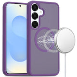 Samsung s25 Plus/s24 Plus [Magnetic Circle] Smooth Safe Matte Feel Hybrid Case - Dark Purple