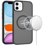 iPhone 11 (XI6.1) [Magnetic Circle] Smooth Safe Matte Feel Hybrid Case - Black